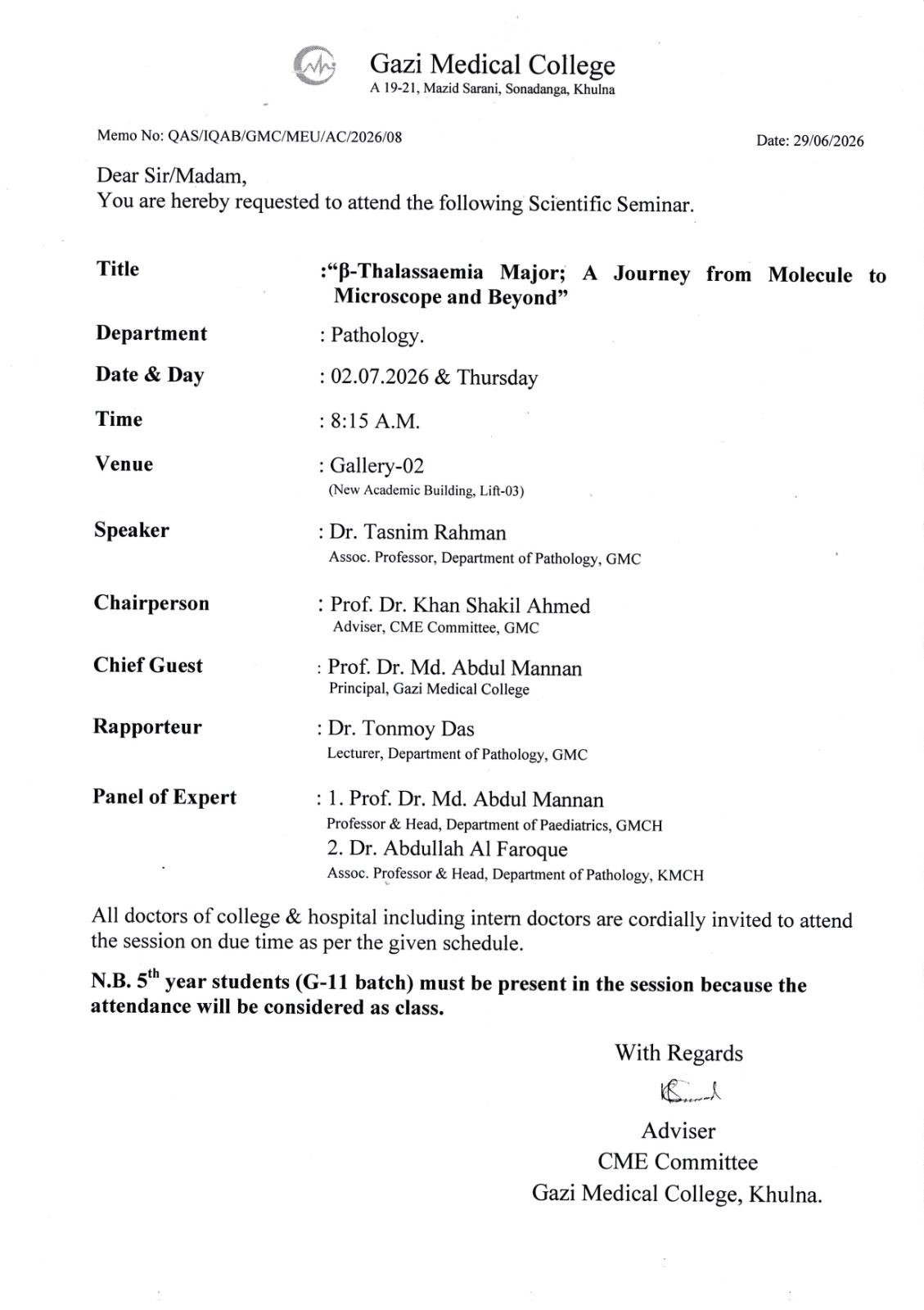 Scientific Seminar